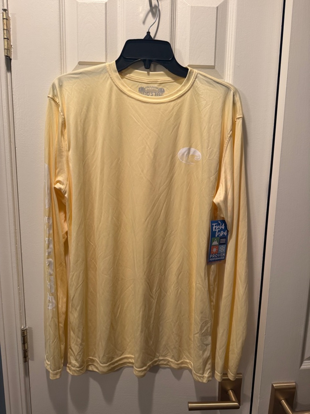 Costa Pale Yellow Long Sleeve Performance Shirt
